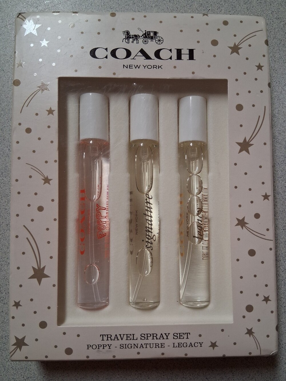 BNIB Coach Travel Spray Set โ Poppy, Signature, Legacy
